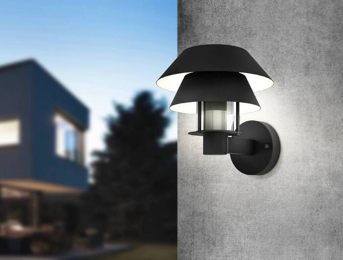 Eglo Chiappera udendørs væglampe Ø22 cm sort/hvid